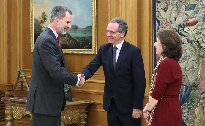Felipe VI recibe en la Zarzuela al CEO mundial de HP, el español Enrique Lores
