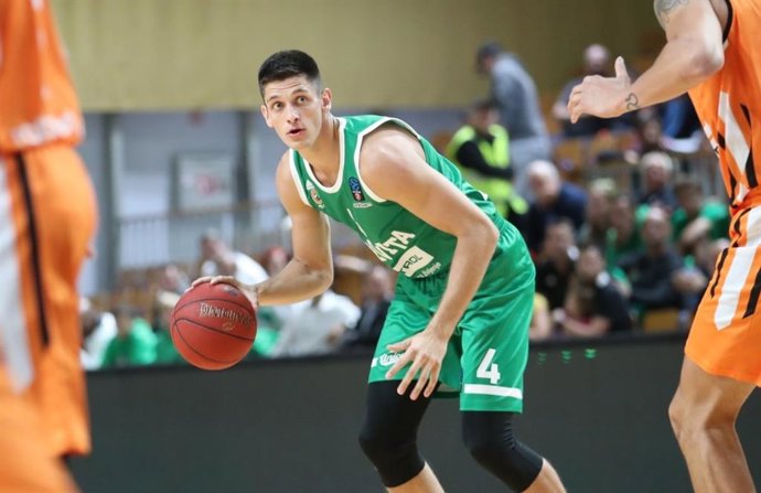 Martin Kramplej, en un partido con el Cedevita Olimpia.