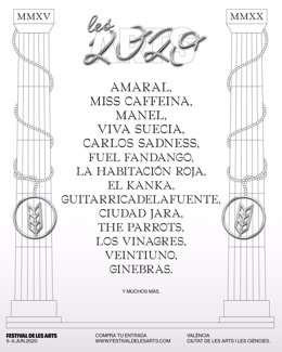 Primer avance del cartel del Festival de Les Arts de Valncia