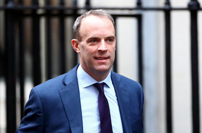 El ministro de Exteriores británico, Dominic Raab