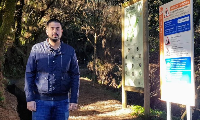El consejero de Medio Ambiente del Cabildo de La Palma, Borja Perdomo, en Marcos y Cordero