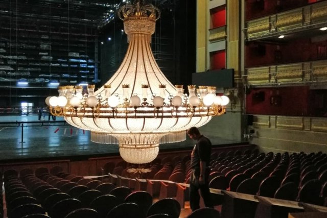 El Teatro Real durante 'la gran parada' en agosto por trabajos de mantenimiento y rehabilitación.