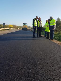Visita a las obras en la A-312 a su paso por Arquillos