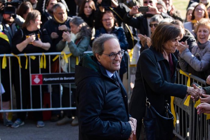 El president de la Generalitat, Quim Torra, junto a su mujer Carola Muró, en Barcelona /Catalunya (España), a 18 de noviembre de 2019.
