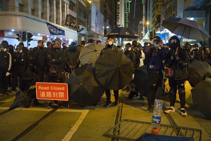 Imagen de archivo de una protesta en Hong Kong. 
