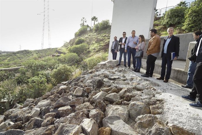 Visita institucional a las obras del colector de La Gallega