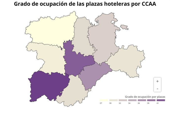 Gráfico de elaboración propia sobre la evolución de las pernoctaciones en los hoteles