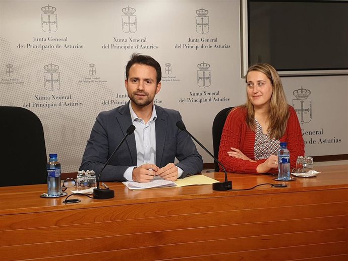 Los diputados del PP en la Junta General Álvaro Queipo y Cristina Vega