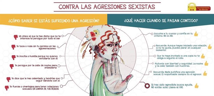 Cartel contra las agresiones sexistas en Mérida