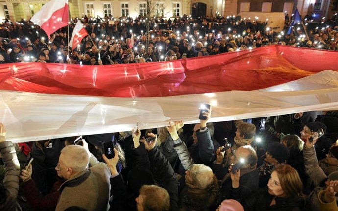 Protesta contra la reforma judicial en Polonia