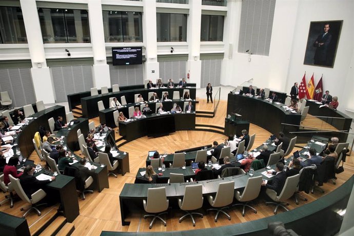 Sala del Pleno del Ayuntamiento de Madrid, durante una sesión