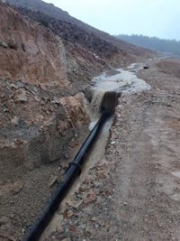 Una rotura afecta a 300 metros de la red de abastecimiento de Riotinto a Nerva (Huelva)