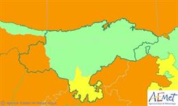Mapa de avisos activos en Cantabria este sábado