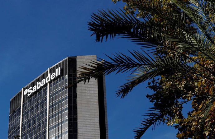 Sabadell bank's headquarters is seen in Barcelona