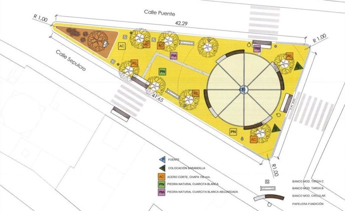 Mapa de las ocho obras en distintos enclaves del municipio