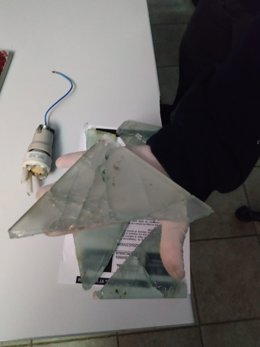 Cristales localizados en la prisión de Botafiuegos en Algeciras (Cádiz)