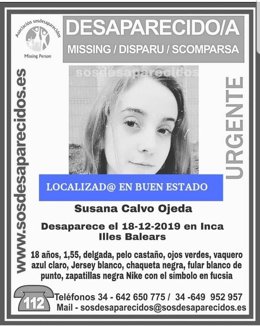 La joven desaparecida este miércoles en Inca ha sido localizada "en buen estado" por la Guardia Civil de la localidad