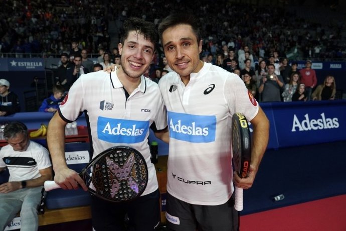 Los argentinos Fernando Belasteguín y Agustín Tapia en el Estrella Damm Master Final del World Padel Tour