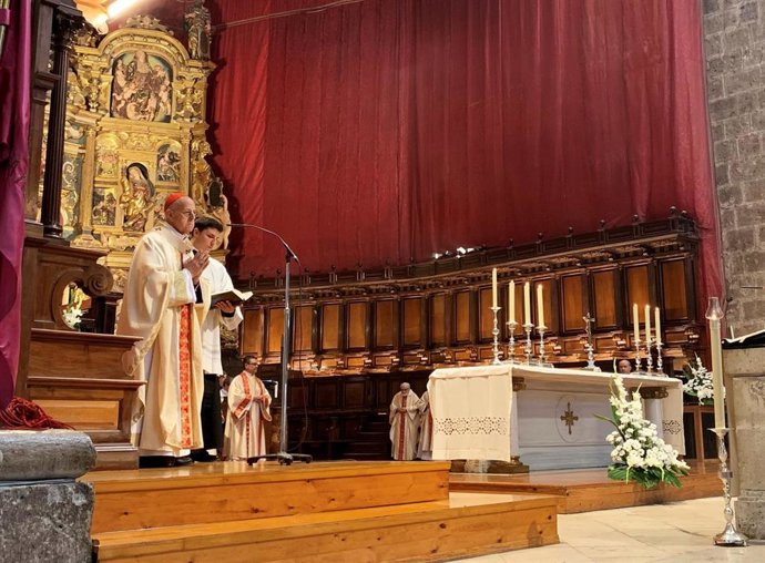 El cardenal arzobispo de Valladolid, Ricardo Blázquez, oficia una misa en la Catedral de Valladolid.