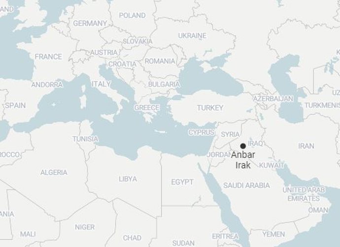 Mapa de la provincia de Anbar, en el oeste de Irak