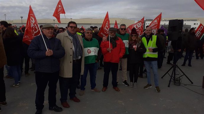 Huelga en el sector aeronáutico de Sevilla.