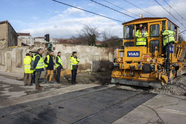 Visita a la reparación de la vías