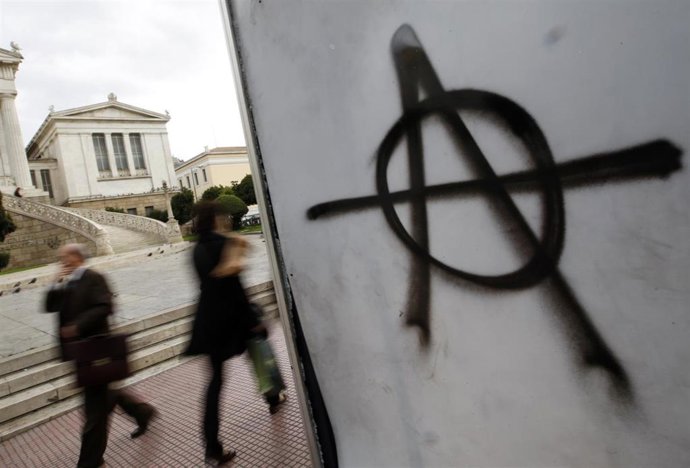 Pintada anarquista en Atenas
