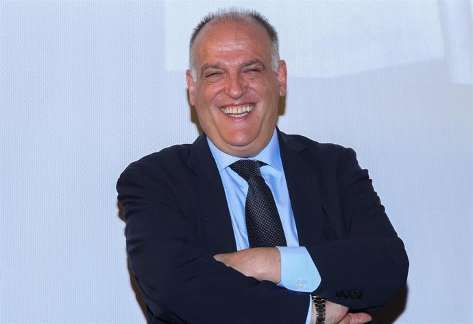 Javier Tebas, President of La Liga, attends during the premier of the second season of the serie "Todo por el Juego" by Movistar, in Cinema Academy, Madrid, Spain, on October 29, 2019.