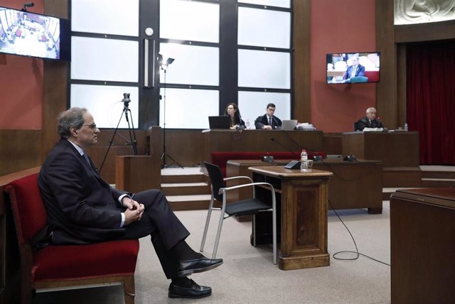 El president de la Generalitat, Quim Torra, durante ju juicio en el TSJC