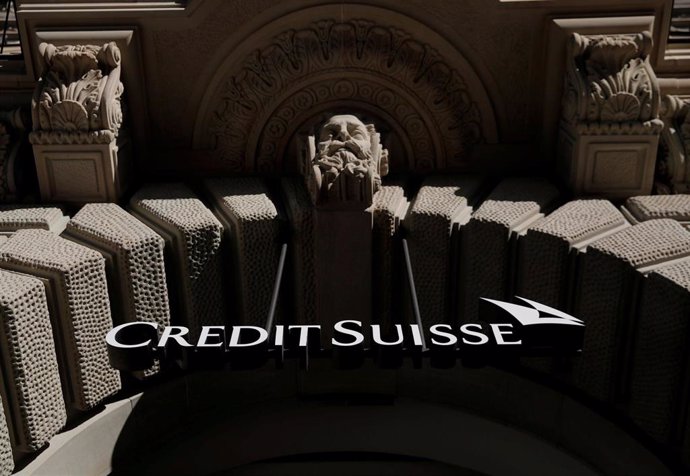 Logo del banco suizo Credit Suisse en Zurich
