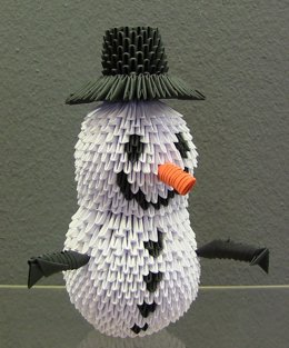 Muñeco de nieve de origami