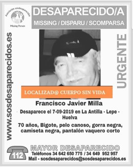 Cartel por la desapareción de Francisco J.M.