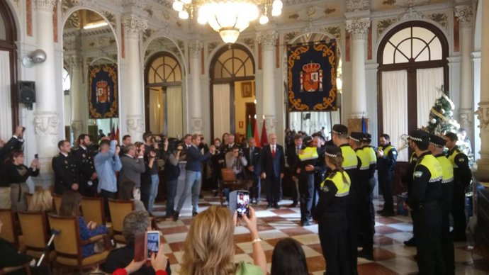 Toma de posesión de los diez nuevos agentes de la Policía Local de Málaga.