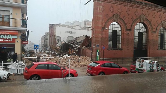 Estado del Mercado de Abastos de Santiago tras el derrumbe en 2018