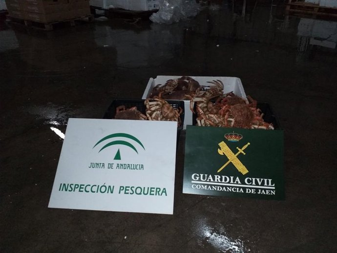 Jaén.- Sucesos.- La Guardia Civil interviene en Guarromán 23 kilos de marisco no