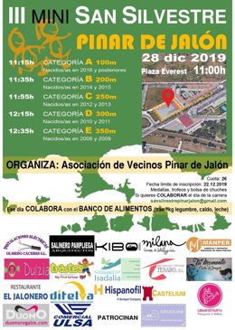 Cartel de la III Mini San Silvestre de Pinar de Jalón.
