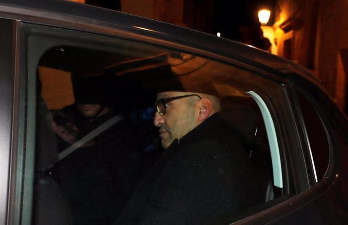 Yorgen Fenech tras salir de un tribunal en La Valeta