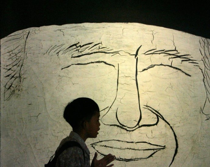 Un mural del líder indonesio Suharto
