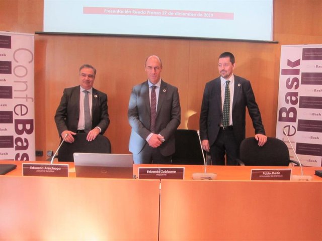 Eduardo Zubiaurre, presidente de Confebask, presenta informe económico 2019-2020