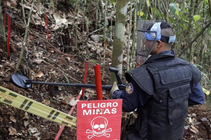 Búsqueda de minas antipersona en Colombia