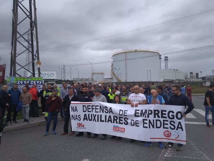 Protesta de trabajadores en As Pontes