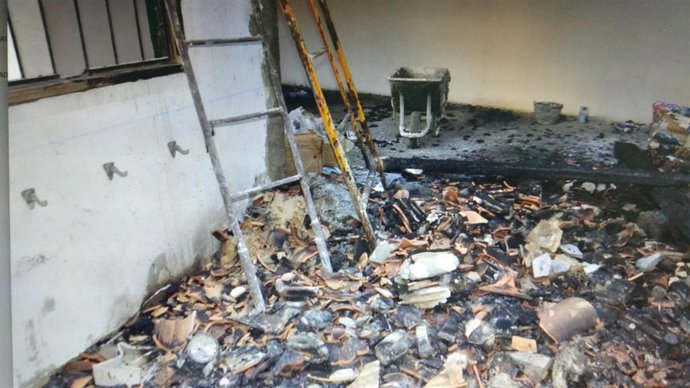 El edificio en reformas incendiado en el barrio palmesano de Puig de Sant Pere