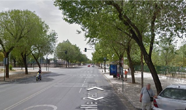 La calle Pedro Machuca de Granada, donde ha tenido lugar el accidente.