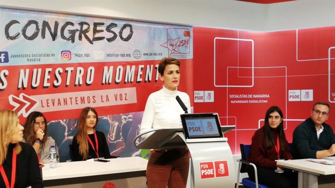 María Chivite interviene en el XI Congreso de Juventudes Socialistas de Navarra