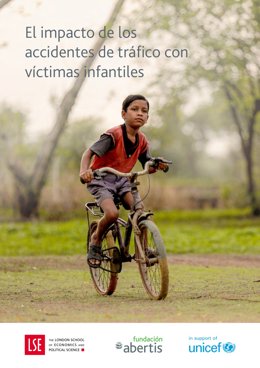 Portada del informe 'El impacto de los accidentes de tráfico con víctimas infantiles' encargado por Fundación Abertis a la London School of Economics and Political Science (LSE) y publicado en 2019