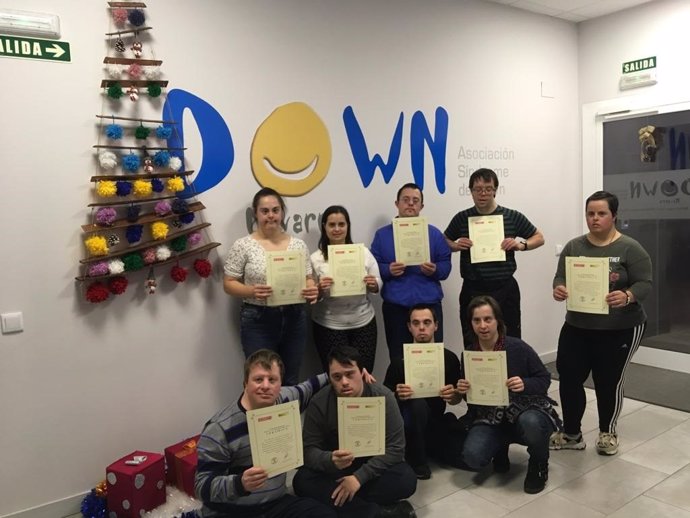 Trabajadores con síndrome de Down que han participado en el curso de formación del SNE
