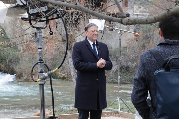 Puig en la grabación del mensaje de Año Nuevo