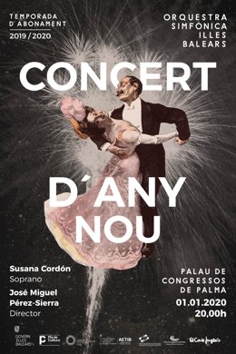 Cartell del concert d'Any Nou que oferir l'Orquestra Simfnica de Balears.