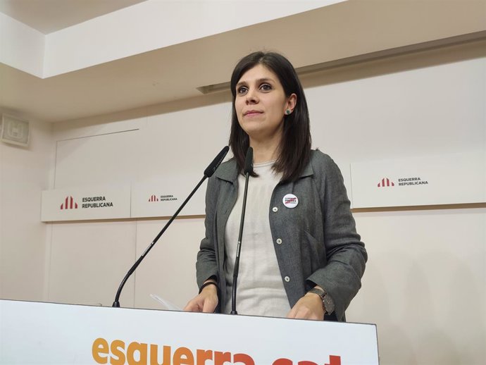 La portaveu d'ERC, Marta Vilalta, en roda de premsa després de la reunió de l'Executiva del partit el 30 de desembre de 2019.