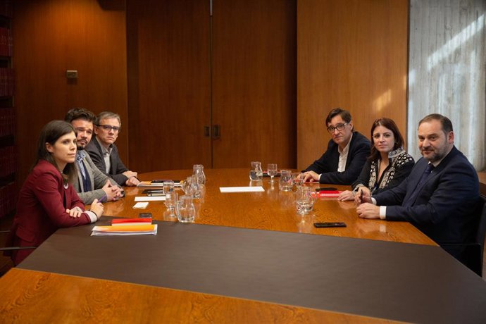 Una de les reunions de la negociació postelectoral PSOE-ERC